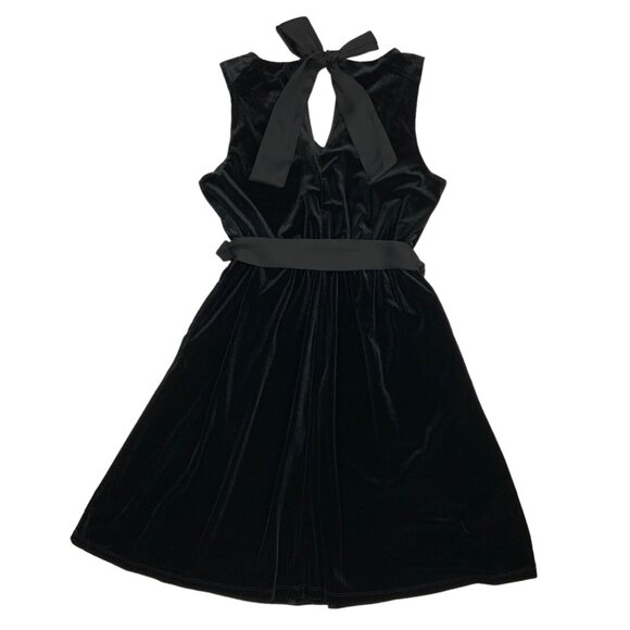 Draper James RSVP Velvet Bow Back Dress XS Black Sleeveless Belted Mini Kohls - Picture 8 of 12